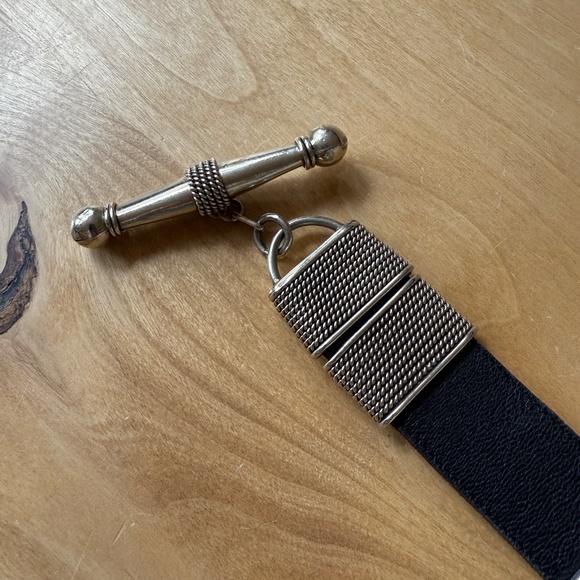 PEREZ SANZ BELT BLACK LEATHER SILVER VINTAGE RARE ARTISAN STATEMENT PIECE UNIQUE - Picture 13 of 13